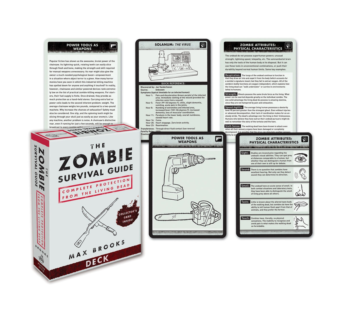 The Zombie Survival Guide Deck by Max Brooks, zombie survival flashcards
