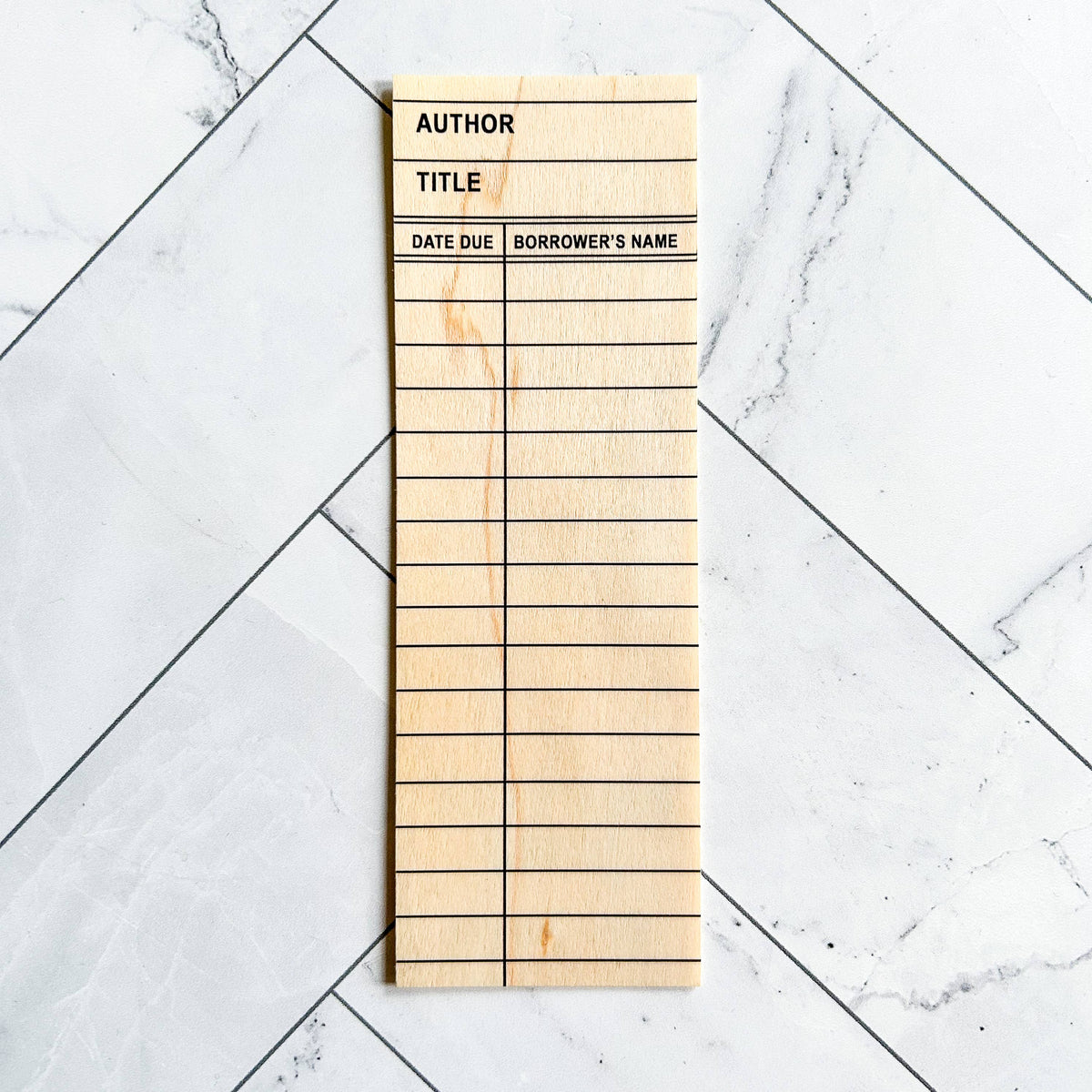 Library Card wooden bookmark