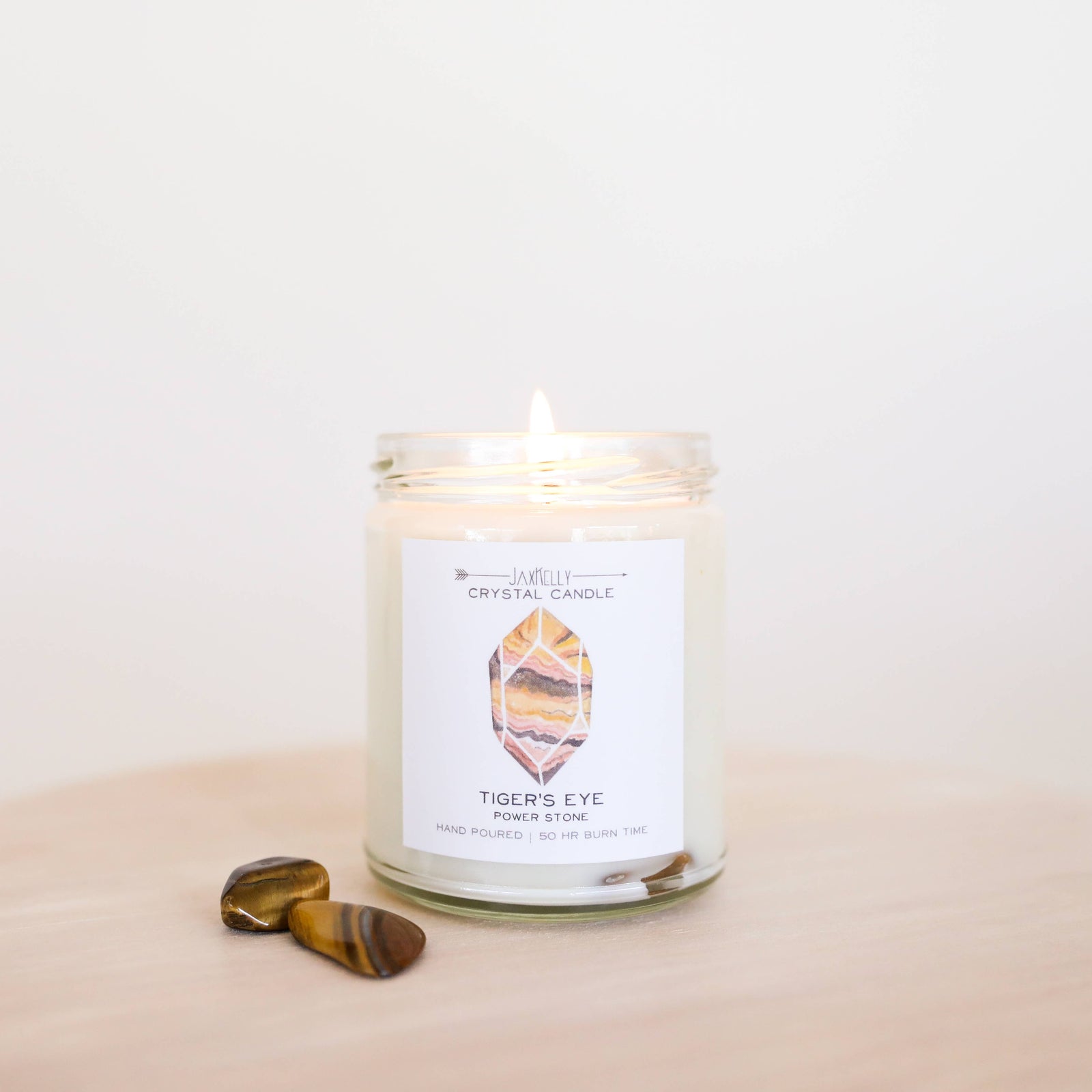 Tigers Eye Hidden Crystal Candle - Power