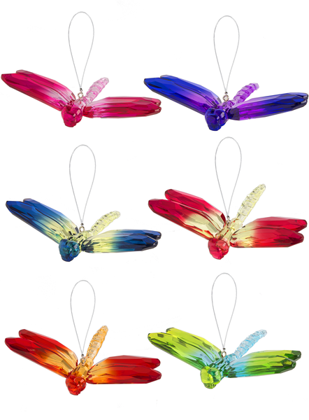 Hanging Two-Toned Dragonflies 6"