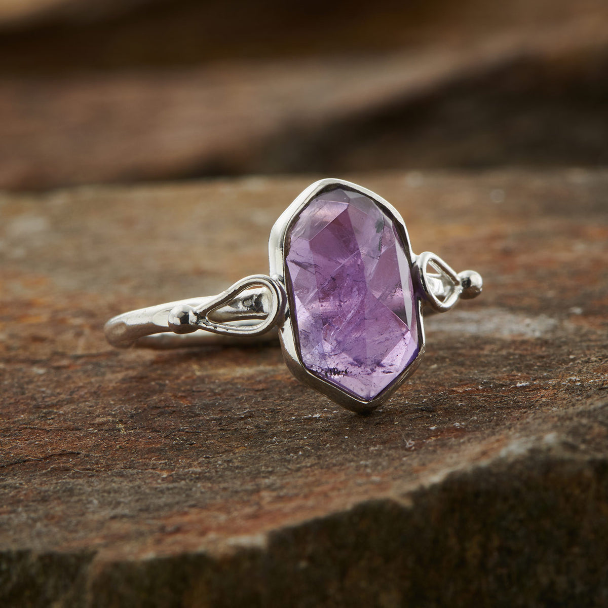 Amethyst Double Terminated Ring