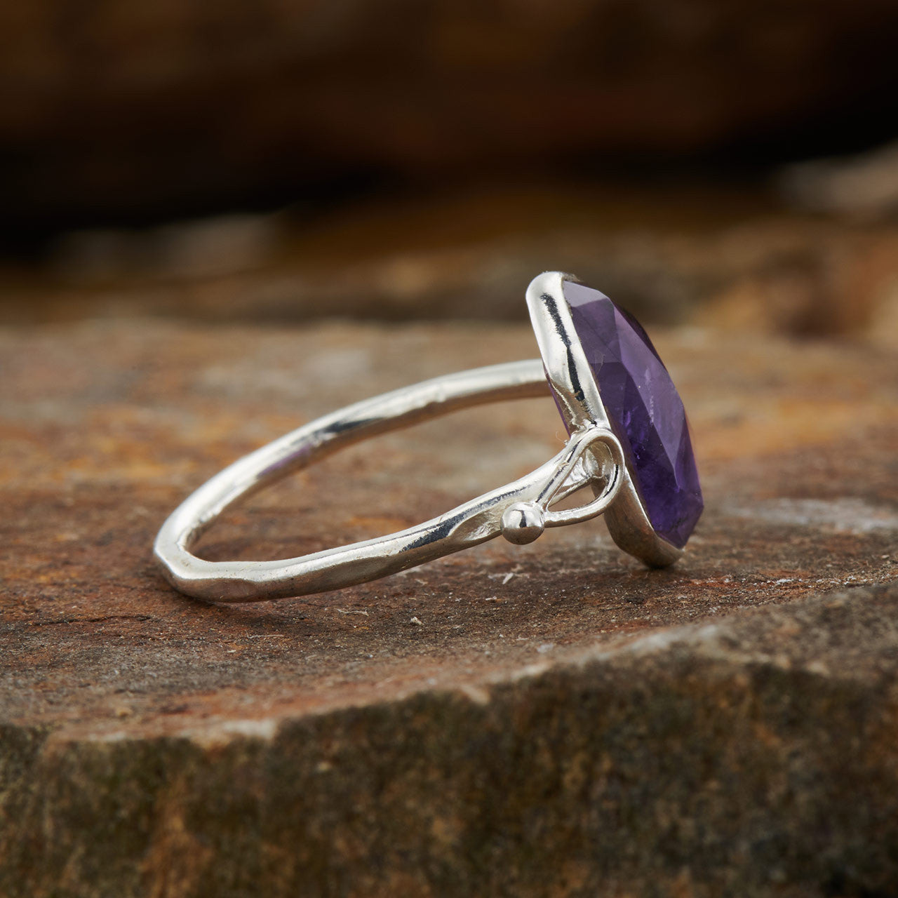Amethyst Double Terminated Ring