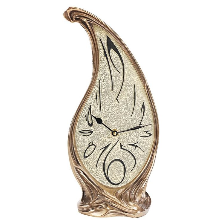 This unique Art Nouveau Melting Clock is inspired by &quot;The Persistence of Memory, the 1931 painting by artist Salvador Dalí, the master of Surrealism. Cast in high-grade cold cast resin, this piece is hand-painted with a bronze finish that lends it a metallic shine.