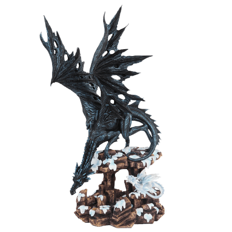 Learning Black and White Dragon Statue