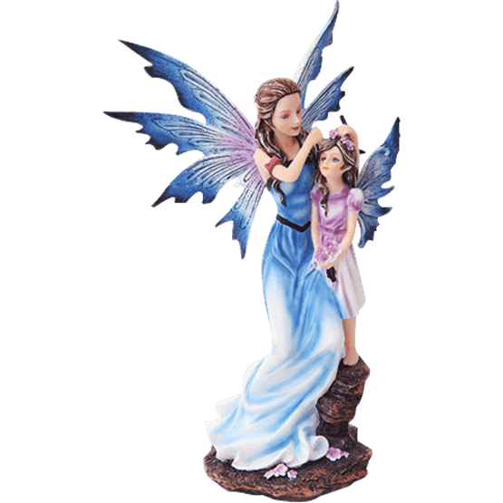 Mother and Daughter Fairy Statue