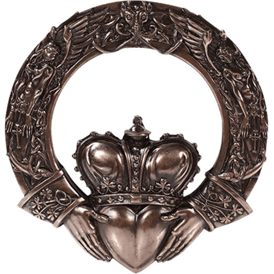 Bronze Celtic Claddagh Plaque
