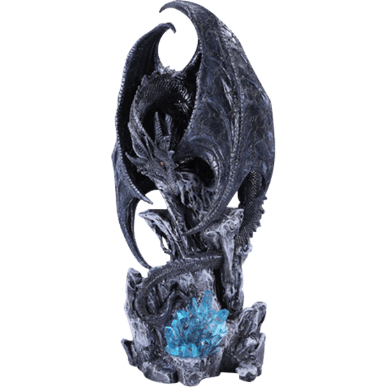 Morning Stretch LED Black Dragon Statue