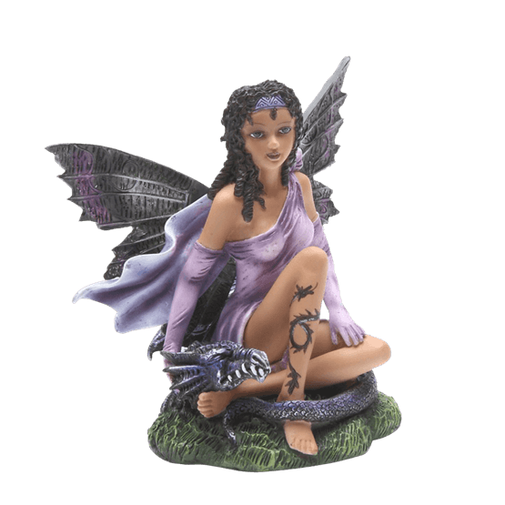 Purple Fairy with Dragon Statue