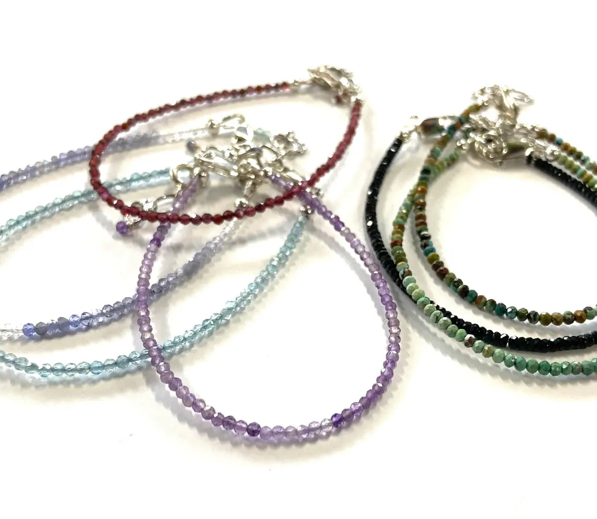 Dainty Faceted Gemstone Bracelet