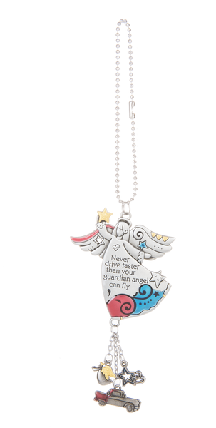 Car Charm - Never drive faster than your guardian angel can fly