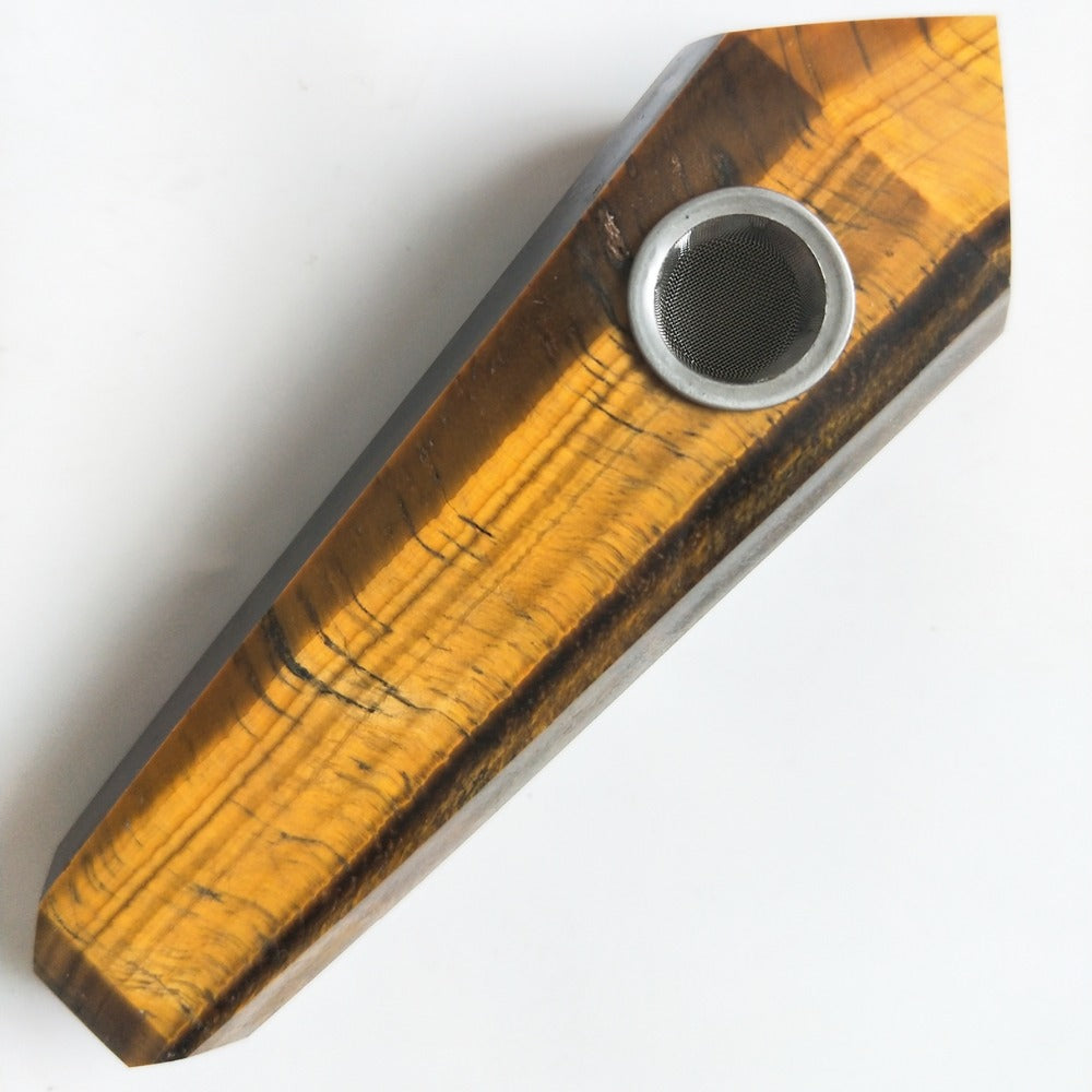 Golden Tigereye crystal Gemstone pipe - Cast a Stone