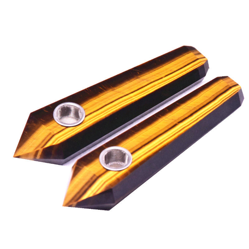 Golden Tigereye Crystal Gemstone Pipe