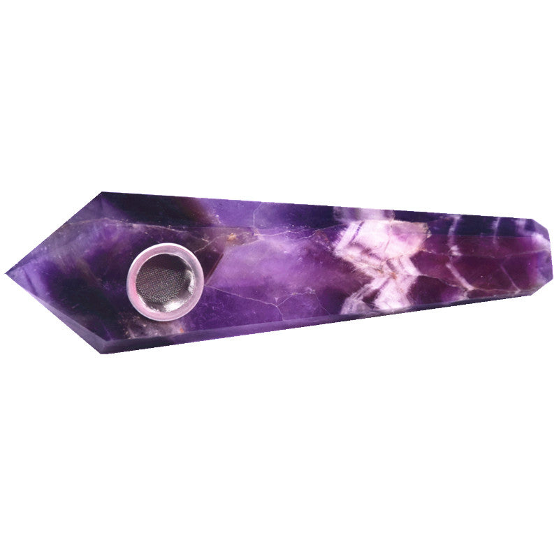 Amethyst crystal Gemstone Pipe