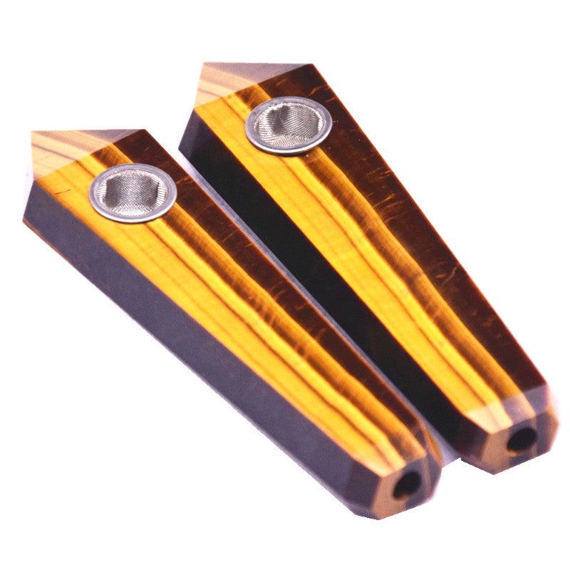 Golden Tigereye Crystal Gemstone Pipe