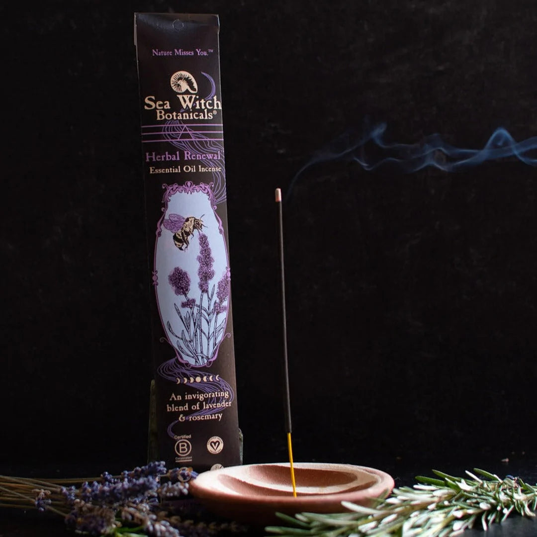 Herbal Renewal Incense: - With All-natural Lavender &amp; Rosemary Essential Oil