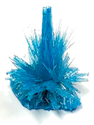 "Blue Phosphate Crystal Cluster featuring naturally-formed crystals made of Monoammonium Phosphate, lab-grown in Poland and measuring approximately 2" to 2-3/4" inches wide.