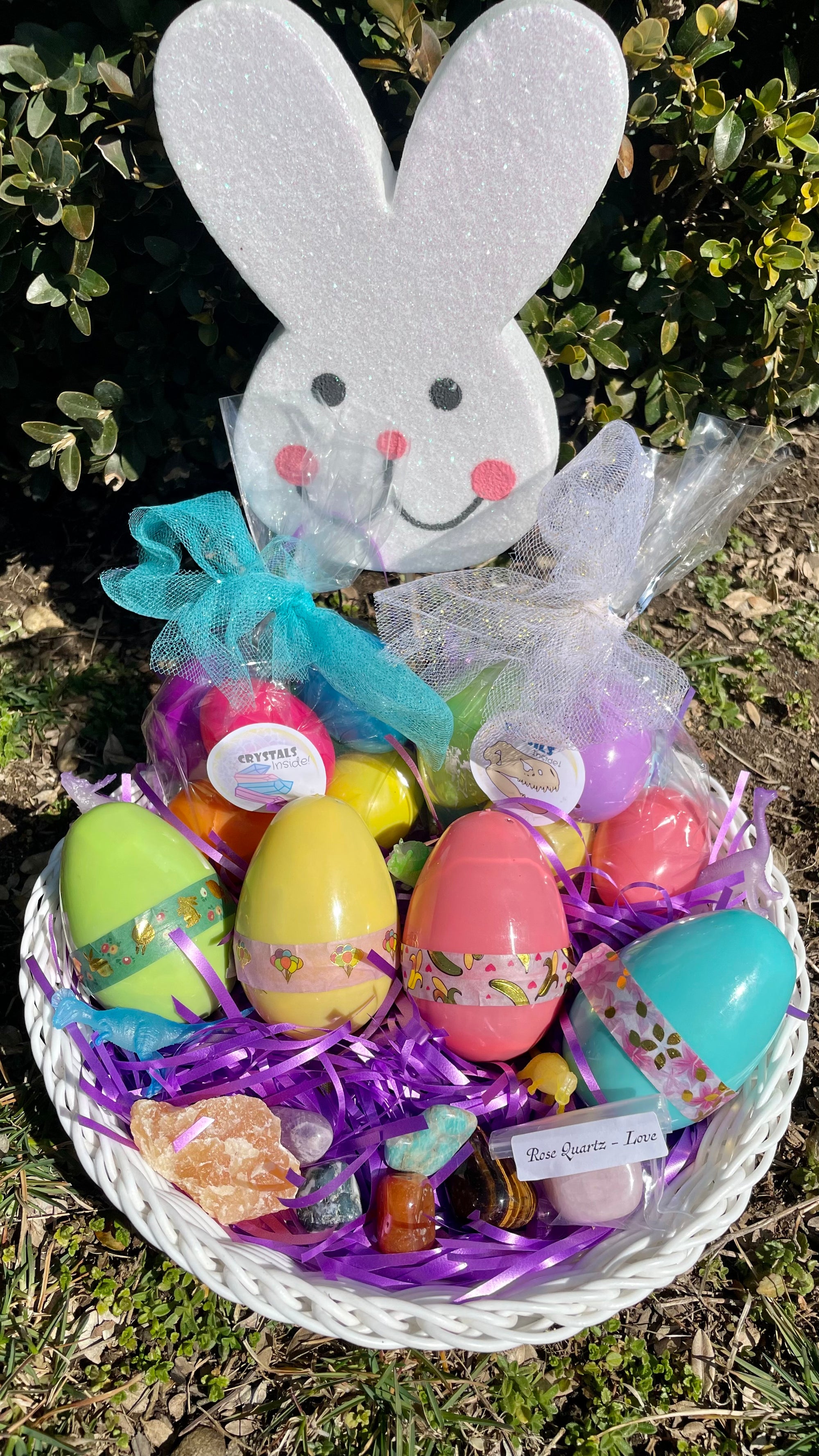Egg-citing Treasures: Easter Eggs Prefilled with Toys and Crystals/Fossils