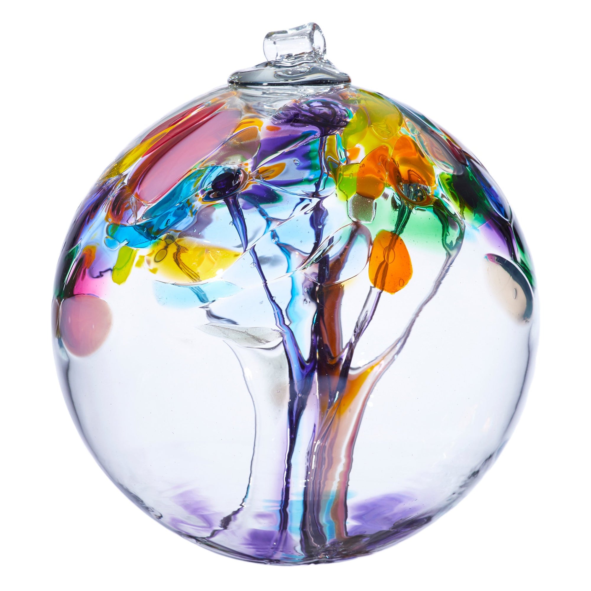 New! Tree of Enchantment Ball | Joy 6" Hand-blown Art Glass Ornament