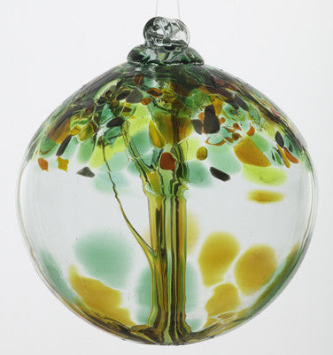 Tree of Enchantment Ball -Prosperity 2" hand blown Art Glass Ornament - Cast a Stone