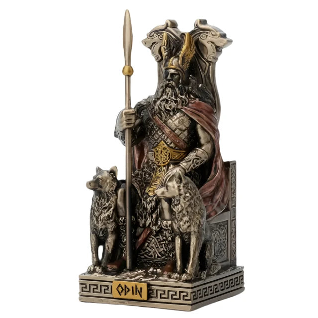 Norse God Figurine - Bronze Resin Sculpture for Home Decor and Altars