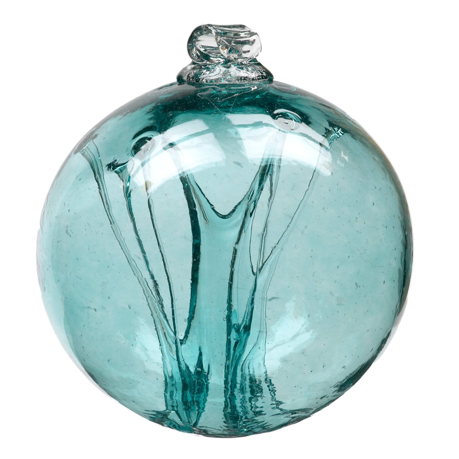 Olde English Witch Ball | Teal hand-blown Art Glass Ornament