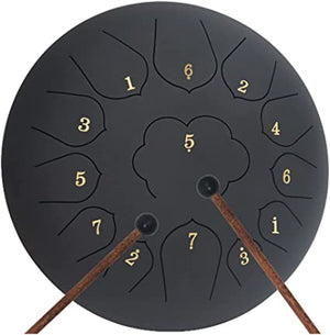 Black Steel Tongue Drum for Meditation, Yoga, ASMR or Sound Therapy