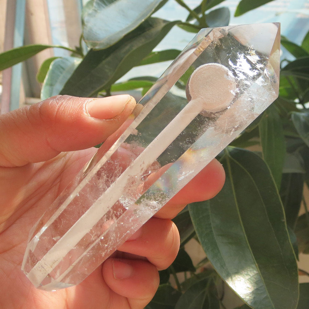 Clear Quartz Gemstone crystal pipe - Cast a Stone