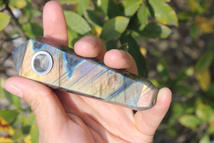 Labradorite Gemstone crystal pipe #3 - Cast a Stone