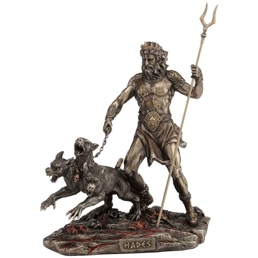 Hades with Bident and Cerberus Statue