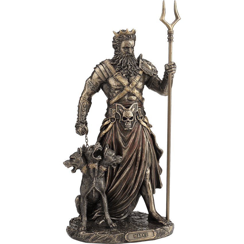 Hades God of the Underworld with Cerberus Statue