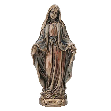 Statue of Our Lady of Grace on a white background