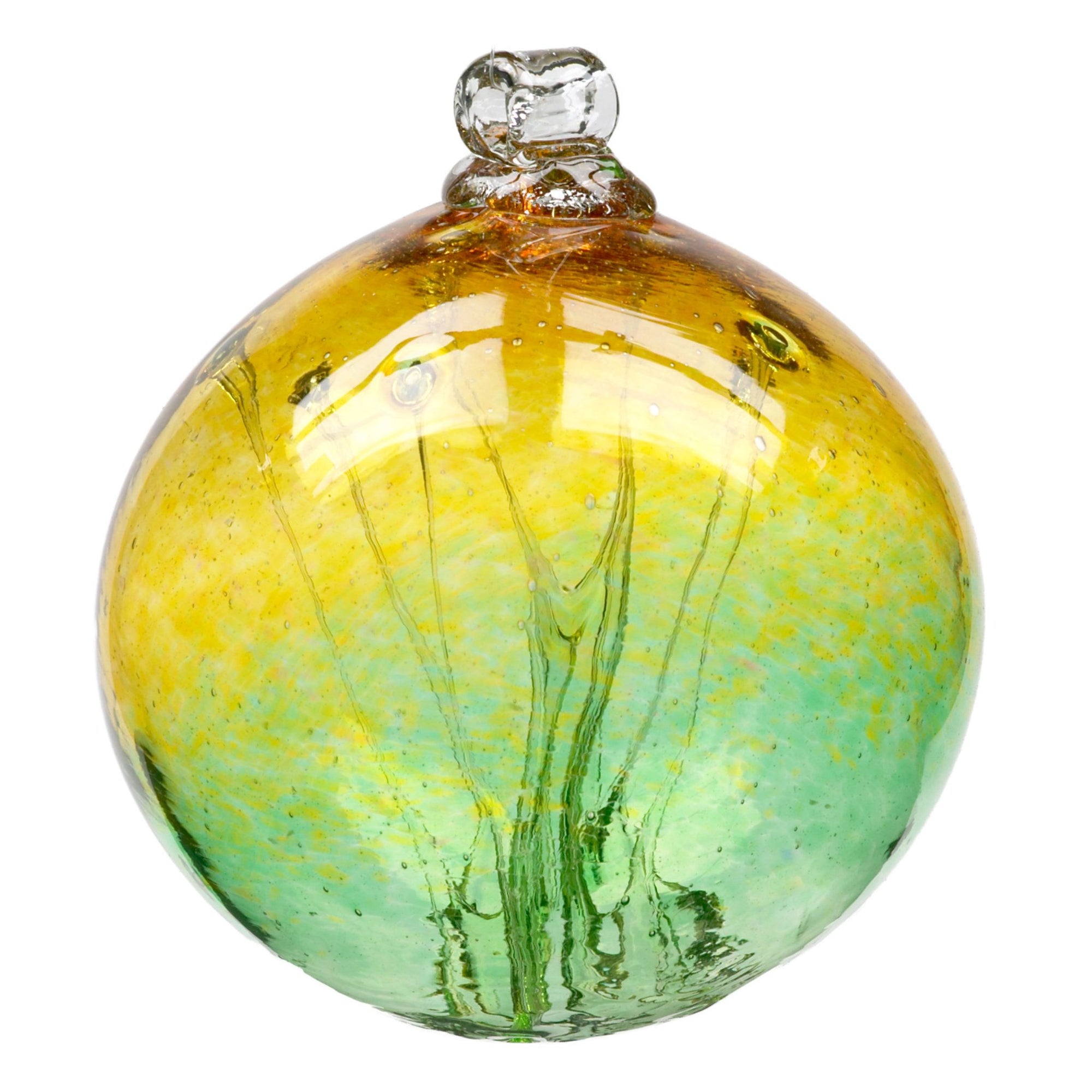 Olde English Witch Ball | Gold/Green Hand-blown Art Glass Ornament