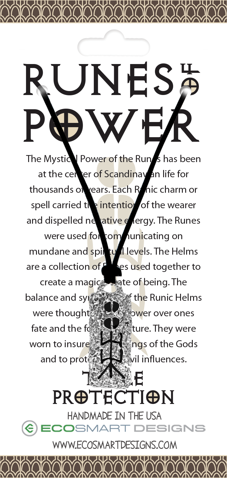 Runes of Power Protection, Power, Plenty Charm Amulet