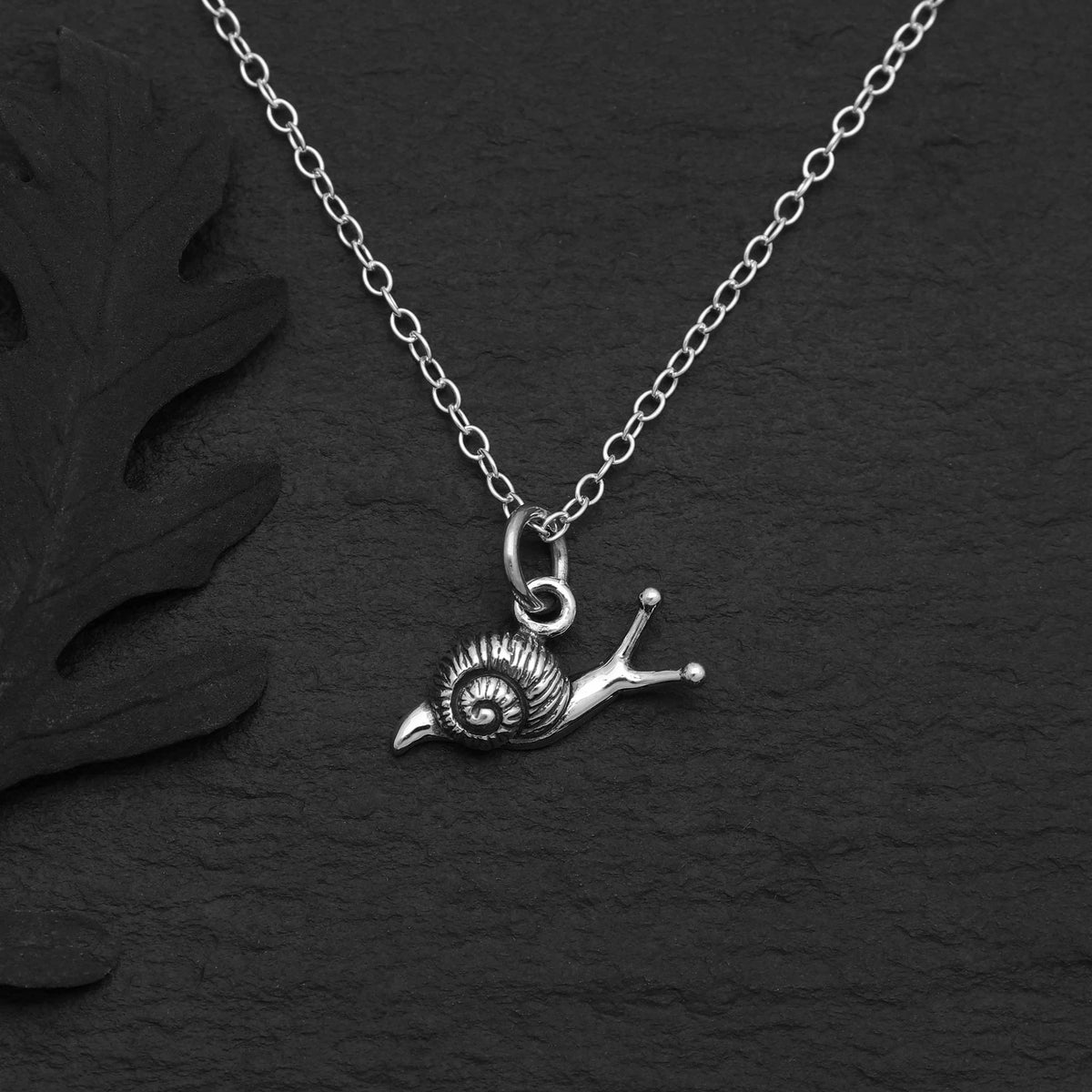 Sterling Silver 18 Inch Snail Charm Necklace