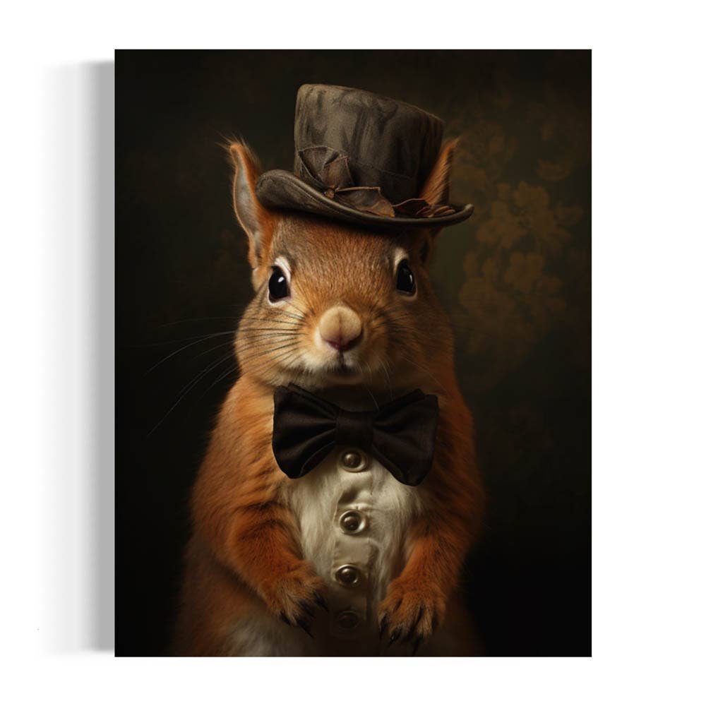 Victorian Squirrel in a Top Hat Art Print
