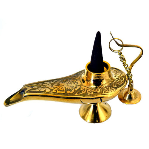 Brass Aladdin Lamp 5&quot; (Genie Lamp)/ Cone Burner
