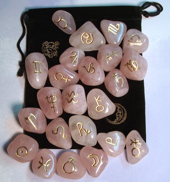 Rose Quartz Astrology Set of 24 - Cast a Stone
