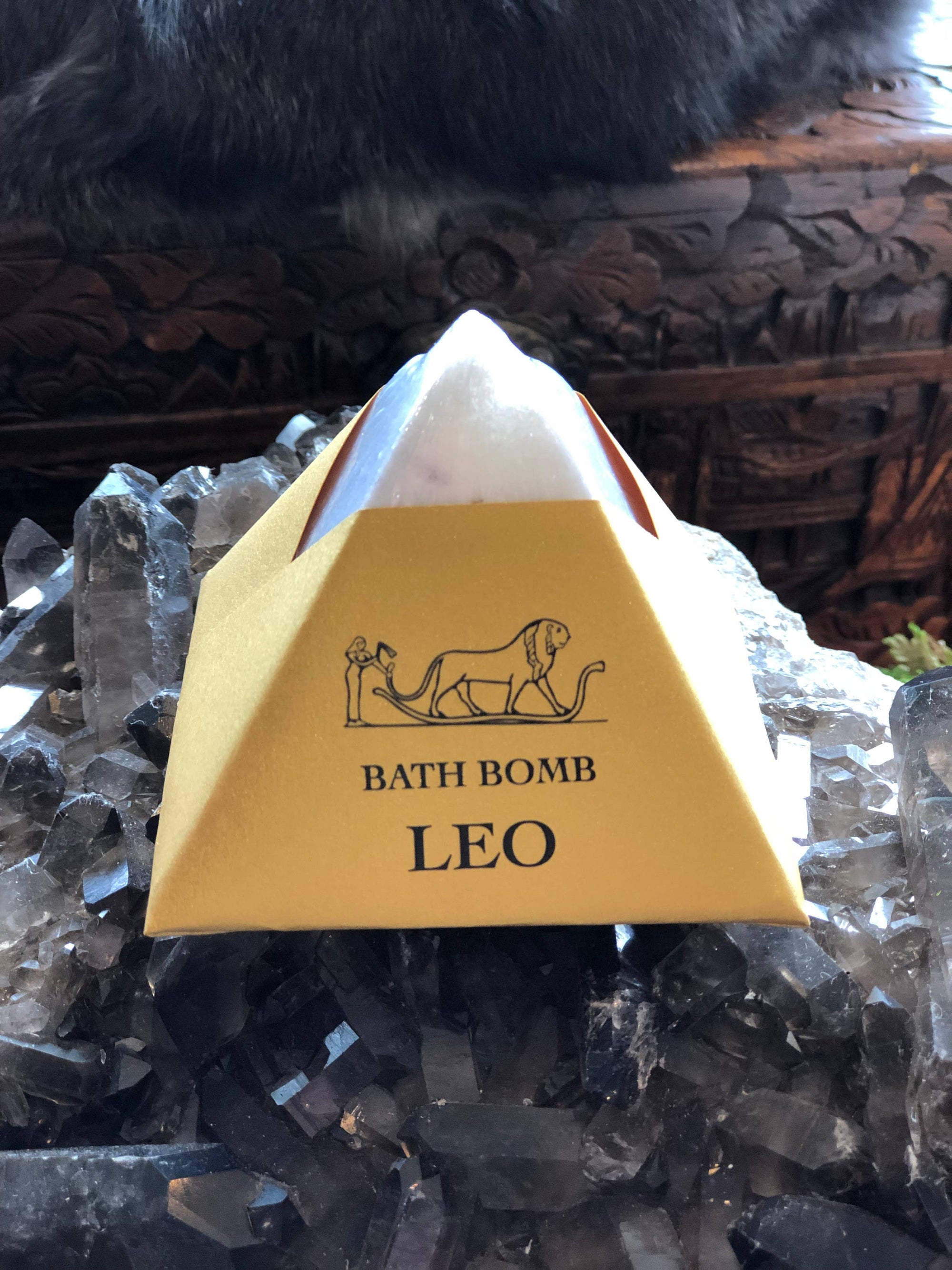 Leo Bath Bomb with Charged Crystal
