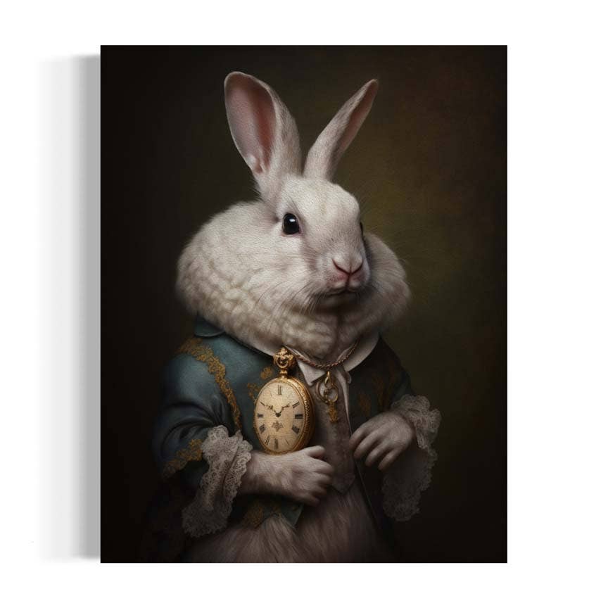 White Rabbit Victorian Portrait Art Print