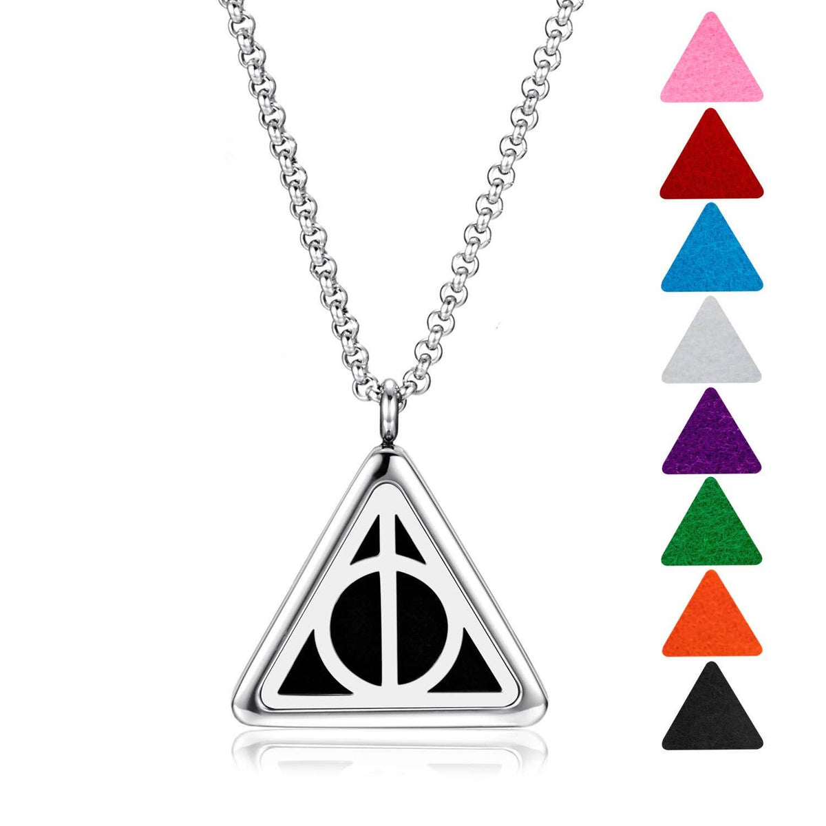 Potter Hallows Chrome Aromatherapy Diffuser Necklace with 12 color pads