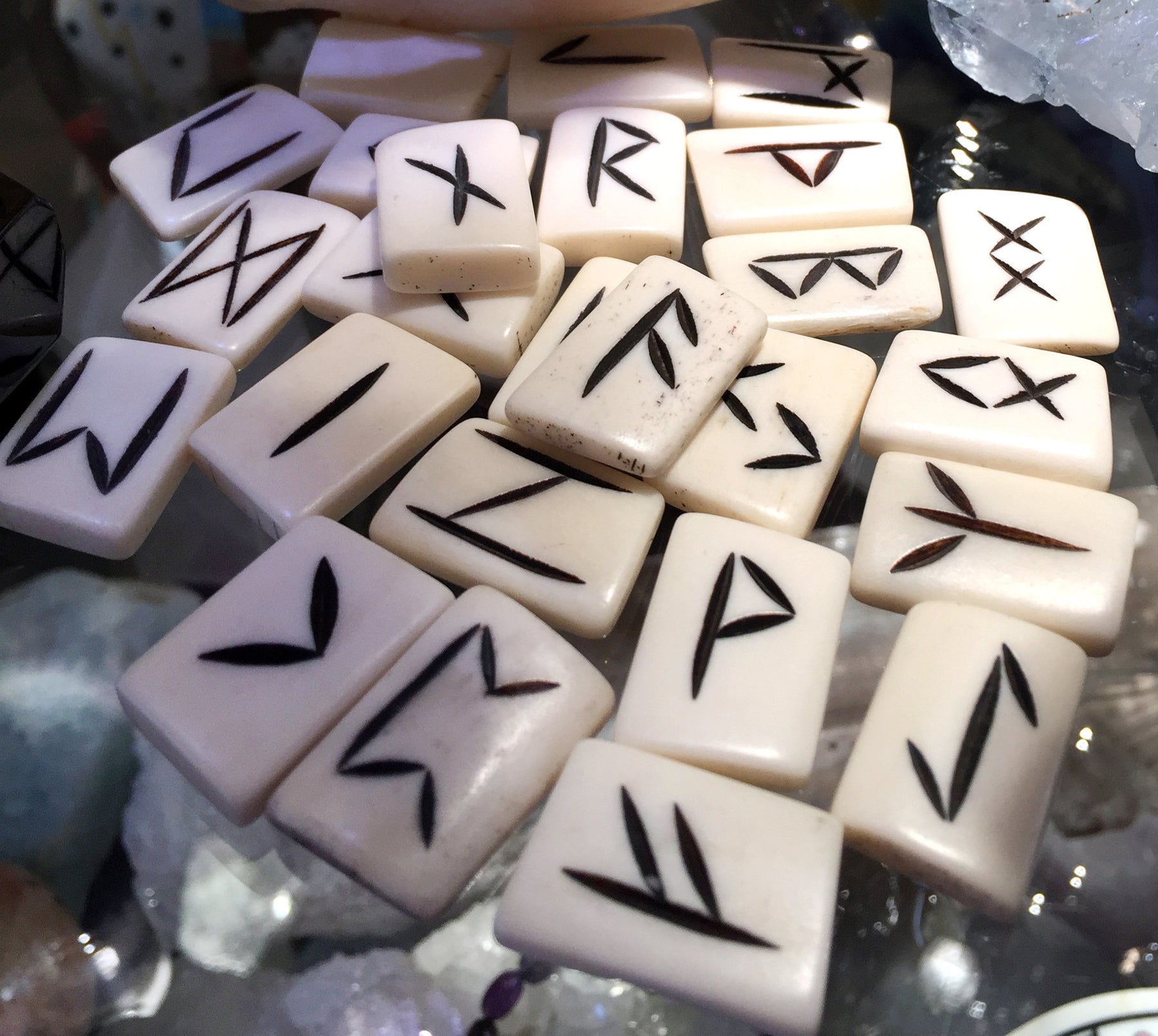 Bone Runes Set - Real Bone! - Cast a Stone