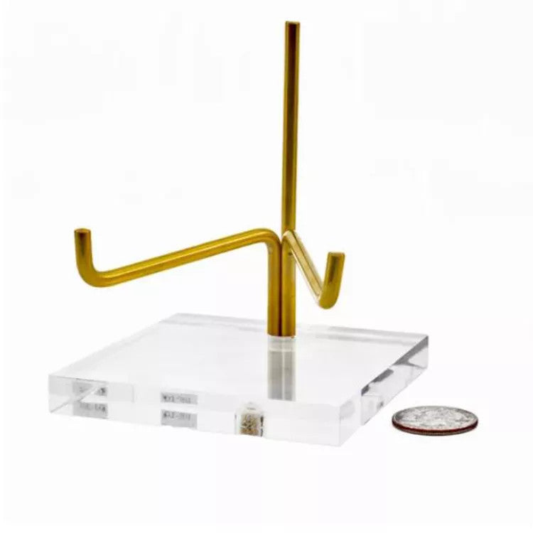 Brass Branches Specimen Stand  With Acrylic Base - 4.5&quot; X 5&quot;H