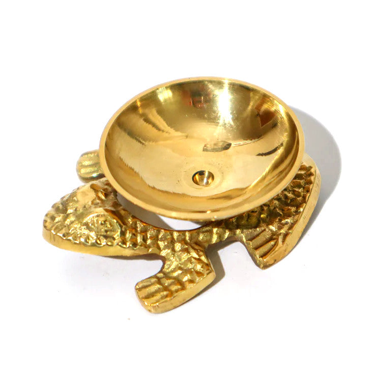 Solid Brass Frog Incense Burner - 3&quot;