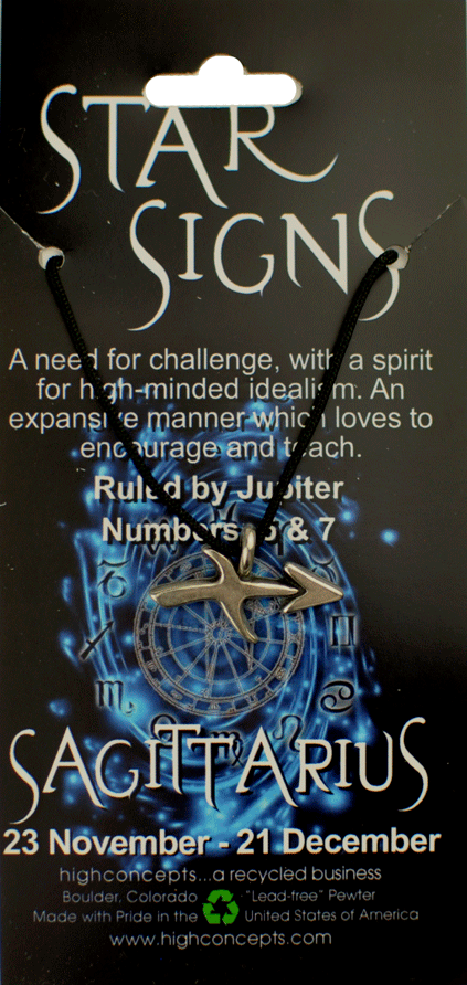 Star Signs Zodiac Sagittarius Pewter Charm Amulet