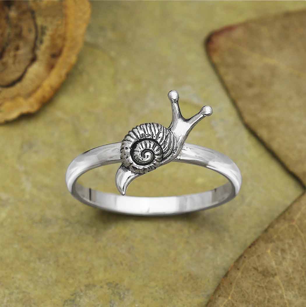 Sterling Silver Tiny Snail Ring