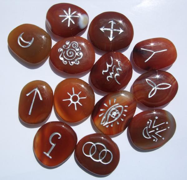 Witch's Runes in Silver (set of 13) Obsidian Back in stock!