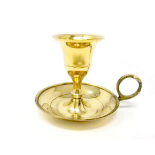 Brass Chamberstick Taper Candle Holder 3.25" Wide x 2.25"