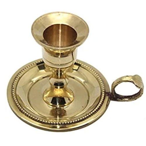 Brass Chamberstick Candle Holder with Handle