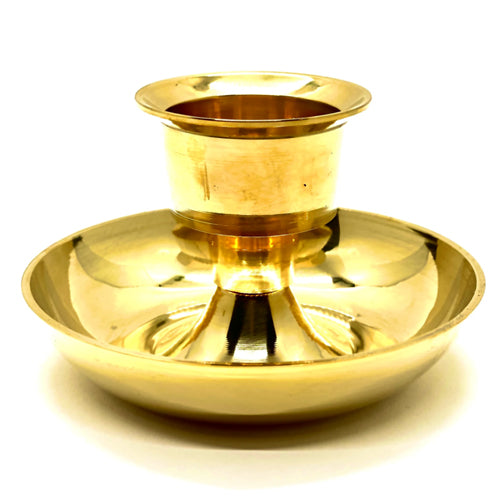 Brass Taper and Pillar Candle 4.5"L 3"H