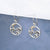Silver Mushroom Dangle Earrings with Bronze Moon 28x15mm